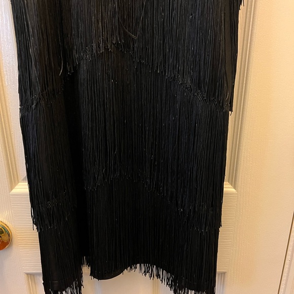 NWOT Black fringe dress - Picture 3 of 6